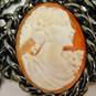 Amedeo Carved Shell Cameo Black Multi Chain Bracelet 36.3g image number 6