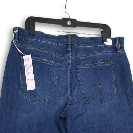 NWT Hudson Womens Blue Denim Medium Wash 5 Pocket Design Wide-Leg Jeans Size 34 image number 4