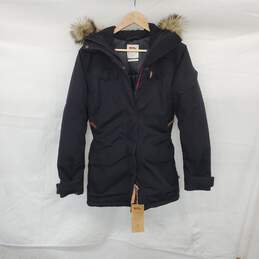 Fjall Raven Black Insulate Hooded Full Zip Nuuk Parka Coat WM Size XS NWT