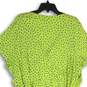 Lands' End Womens Lime Green Blue Polka Dot V-Neck Wrap Dress Size 2X image number 4