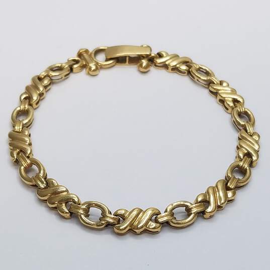 14K Gold Unique Link Bracelet 10.7g image number 2