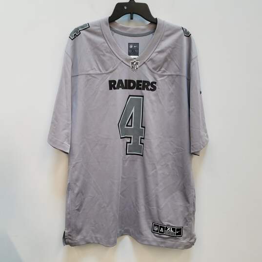 Nike Mens Gray Las Vegas Raiders Derek Carr #4 Football NFL Jersey Size XL image number 1