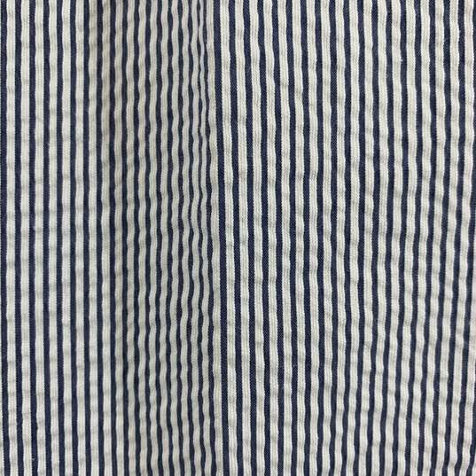 Women's White/Blue-Grey Seersucker Cropped Pants, Sz. 4 image number 3