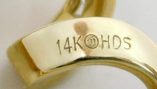 14K Yellow Gold 0.15 CTTW Diamond Ribbon Heart Pendant 2.2g image number 5