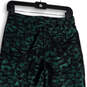 Womens Green Black Abstract Flat Front Straight Leg Ankle Pants Size 0 image number 4