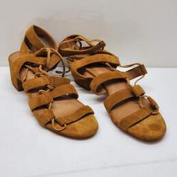 Frye Chrissy Side Ghillie Cognac Women's Size 7.5M Heels