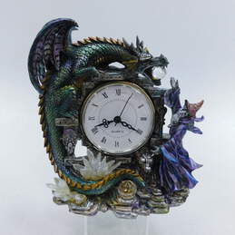 Franklin Mint The Kingdom Discordia Limited Ed. Wizard Crystal Dragon Clock alternative image