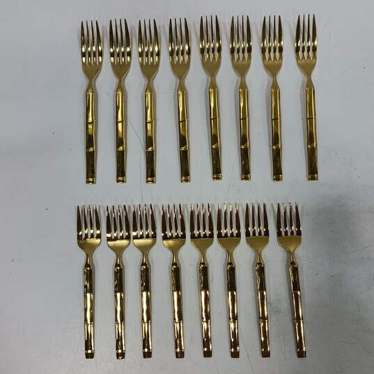 Bamboo Gold Tone 52pc Flatware Set in Wood Case image number 4