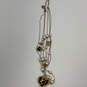 Designer Betsey Johnson Gold-Tone Rhinestone Triple Strand Pendant Necklace image number 3