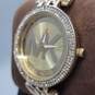 Michael Kors 39mm Gold Tone Crystal Bezel Unisex Quartz Watch In Box DAMAGED image number 3