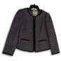 Womens Black Round Neck Long Sleeve Regular Fit Full-Zip Jacket Size 12 image number 1