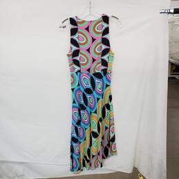 Anthropologie Multicolor Patterned Asymmetrical Key Whole Midi Dress WM Size 4 alternative image