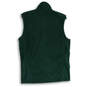 Mens Green Fleece Sleeveless Mock Neck Full-Zip Vest Size Small image number 2