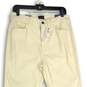 NWT Womens White Velveteen High Rise 5-Pocket Design Straight Leg Jeans Size 8 image number 3