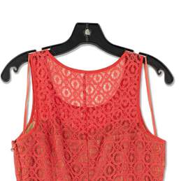 Womens Pink Lace Sleeveless Round Neck Pullover Sheath Dress Size 6 alternative image