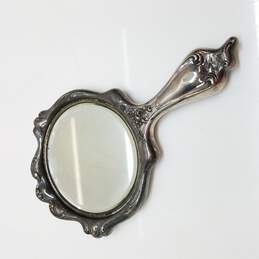 Antique Cherubs Repousse Art Nouveau Silver Plated Hand Mirror alternative image