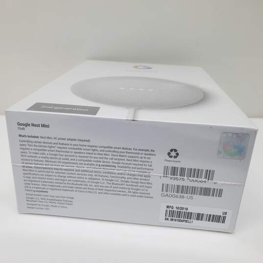 Sealed Untested P/R*  Google Nest Mini 2nd Gen Gray Smart Speaker image number 3