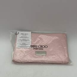 NWT Jimmy Choo Womens Pink Sparkle Zipper Classic Makeup Pouch