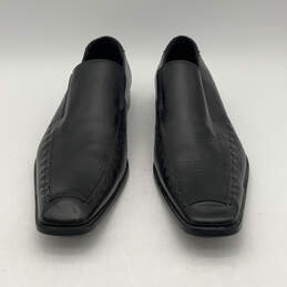 NWT Mens Wesley 83FW17 Black Leather Square Toe Slip-On Loafer Shoes Sz 9 alternative image