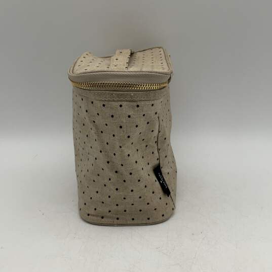 Kate Spade Womens Beige Black Polka Dot Insulated Top Handle Zipper Lunch Bag image number 3