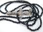 Sarda 925 Scrolled Granulated Cross Pendant Black Glass Beaded Necklace image number 6