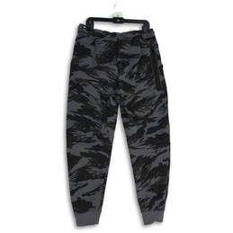 NWT Mens Black Gray Camouflage Drawstring Tapered Leg Jogger Pants Size L