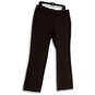 NWT Womens Brown Flat Front Straight Leg Regular Fit Dress Pants Size 11/12 image number 1