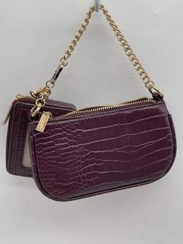 Womens Burgundy Leather Chain Strap Shoulder Purse With Wallet W-0503589-A alternative image
