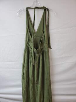 Abercrombie & Fitch Green Plunge Halter Maxi Dress Size ST alternative image