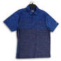 Mens Blue Heather Short Sleeve Spread Collar Polo Shirt Size Large image number 1