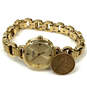 Designer Coach Gold-Tone Dial Chain Strap Stainless Steel Analog Wristwatch image number 3