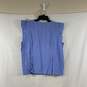 Women's Blue Flutter Sleeve Blouse, Sz. LP image number 2