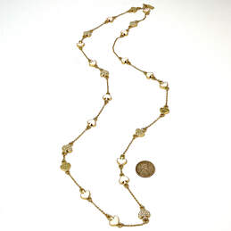 Designer Kate Spade Gold-Tone Rhinestone Betel Leaf Station Necklace alternative image