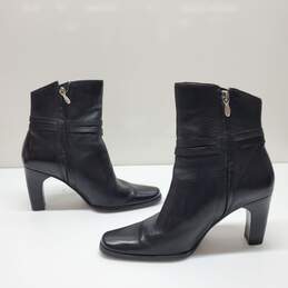 Harley-Davidson #84333 Black Leather Zip High Heel Ankle Boots Women's Size 7