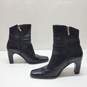 Harley-Davidson #84333 Black Leather Zip High Heel Ankle Boots Women's Size 7 image number 1