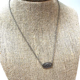 Designer Kendra Scott Silver-Tone Adjustable Elias Pendant Necklace