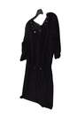 Womens Black 3/4 Sleeve Elastic Waist Tie Neck Sheath Dress Size Small image number 2