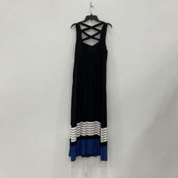 NWT Womens Black Sleeveless Square Neck Built-In Bra Maxi Dress Size XL