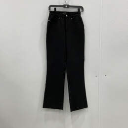 Womens Black Denim Dark Wash Regular Fit Bootcut Leg Jeans Size 4