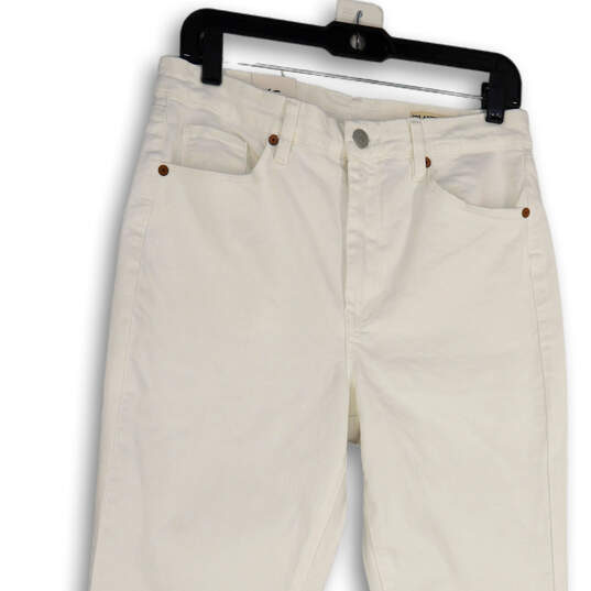 NWT Womens White Denim High Rise Light Wash Pockets Flared Jeans Size 30 image number 3