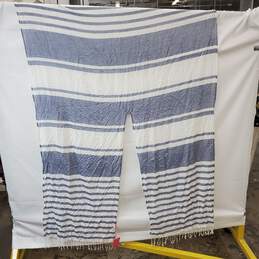 Isaac Mizrahi Womens Cover Up Shawl Blue White Stripped alternative image