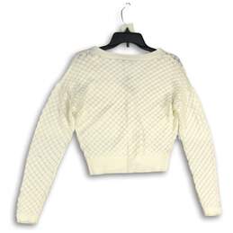 NWT White House Black Market Womens White Long Sleeve Cardigan Sweater Size S alternative image