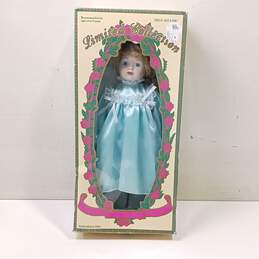 Limited Collection Blue Dress/Blonde Haired/Blue Eyed Porcelain Doll IOB