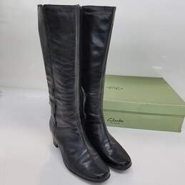 Clarks Artisan CARDY Women's Black Leather Tall Boot US Size 10M #84947 alternative image