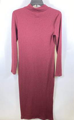 NWT Gap Womens Red Ribbed Turtleneck Pullover Sweater Dress Size S Petite alternative image