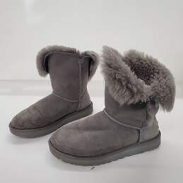 UGG Women's Bailey Button Gray Suede Boots Size 7