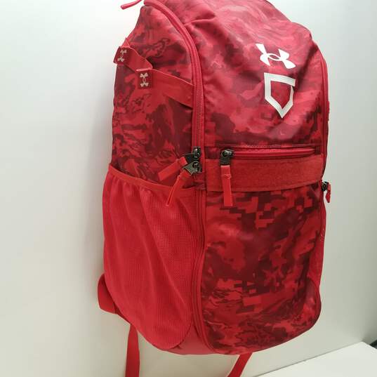 Under Armour Utility Baseball Print Backpack Red Camouflage image number 5