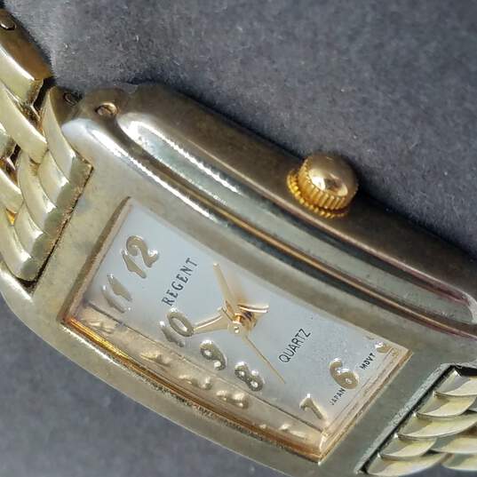 Regent Gold Tone Vintage Tank Watch image number 3