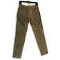 Womens Green Flat Front Slash Pocket Straight Leg Chino Pants Size 0 image number 2