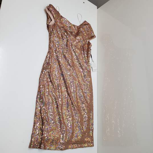 Wm Calvin Klein Sequin Beige Midi Strap Dress Skirt Sz 8 image number 2